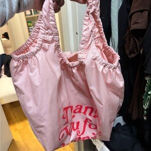 Telfar pink shopping bag